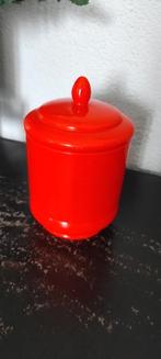 Vintage oranje potje met deksel kunststof, Ophalen of Verzenden, Gebruikt