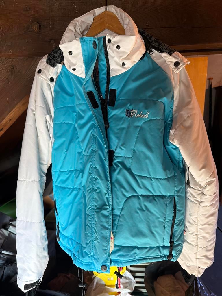 Rehall Girls Ski jas - Blauw/Wit, Ophalen of Verzenden, Zo goed als nieuw, Maat 42/44 (L), Jack