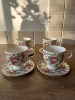 4 Prachtige kop en schotels, Ophalen of Verzenden, Zo goed als nieuw, Overige stijlen, Kop(pen) en/of Schotel(s)