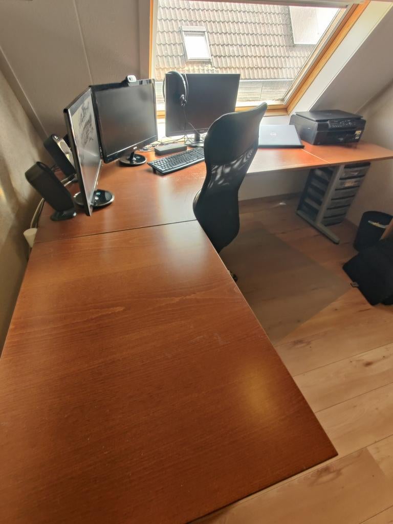 Hoekbureau, Huis en Inrichting, Bureaus, Ophalen, In hoogte verstelbaar, 80 cm, Hoekbureau