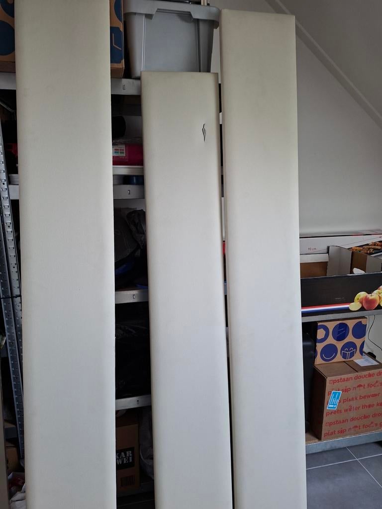Bedombouw beige/gebroken wit, Huis en Inrichting, Slaapkamer | Bedden, Ophalen, Gebruikt, Tweepersoons, Hout