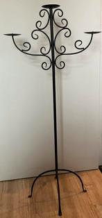 Hoge kandelaar, Huis en Inrichting, Woonaccessoires | Kandelaars en Kaarsen, Ophalen, Zwart, Zo goed als nieuw, Metaal