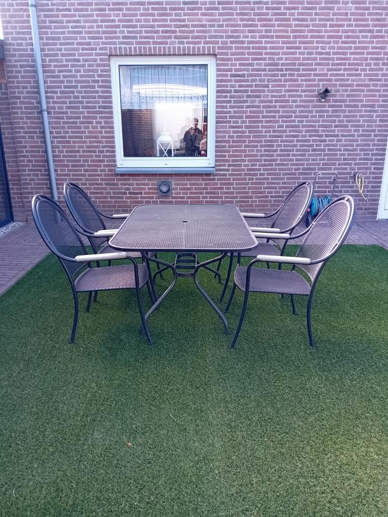 Royal Garden Tuinset met Tafel (145x90) en 4 Stoelen, Ophalen, Gebruikt, Tuinset, Eettafel