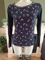 Tramontana blauwe vogel top shirt S 36, Tramontana, Zo goed als nieuw, Lange mouw, Maat 36 (S)
