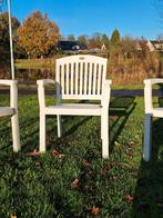 8x Witte kuipmodel tuinstoelen - Stapelbaar, Ophalen, Gebruikt, Kunststof, Stapelbaar