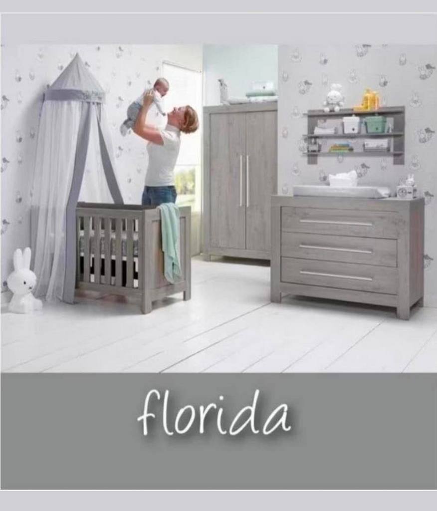 Complete babykamer Interbaby Florida - Grijs, Kinderen en Baby's, Kinderkamer | Complete kinderkamers, Ophalen, Gebruikt, Jongetje of Meisje