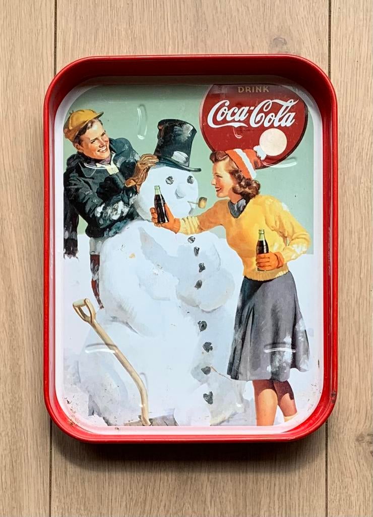 Vintage Retro Coca Cola Dienblad *Winter*, Huis en Inrichting, Woonaccessoires | Dienbladen, Ophalen of Verzenden, Zo goed als nieuw