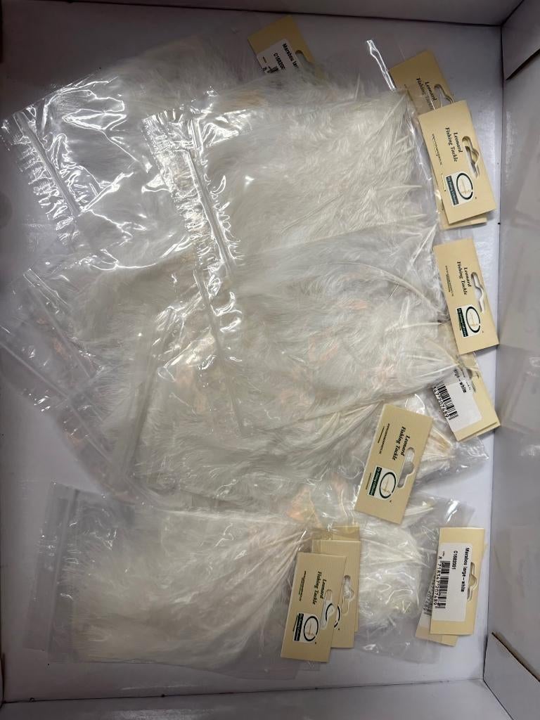 22 zakjes marabou large feathers white - vliegvissen, Overige typen, Nieuw, Ophalen of Verzenden, Nvt