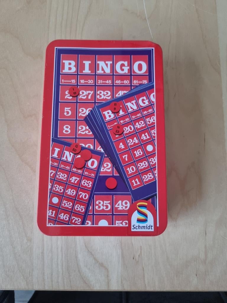 Bingo spel van Schmidt in handige bewaardoos, Hobby en Vrije tijd, Gezelschapsspellen | Bordspellen, Ophalen, Schmidt, Vijf spelers of meer