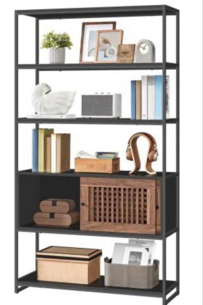ODADDY Stellingkast Zwart/Bruin - Nieuw in doos, Huis en Inrichting, Kasten | Stellingkasten, Ophalen of Verzenden, Nieuw