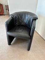 2 Zwarte leren fauteuils  Rolf Benz, Ophalen, Gebruikt, Leer, 75 tot 100 cm