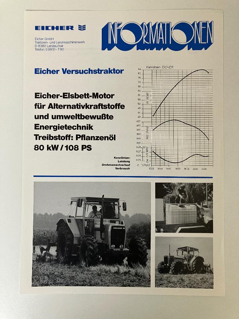 Eicher trekker tractor folder brochure, Boeken, Ophalen of Verzenden, Gelezen