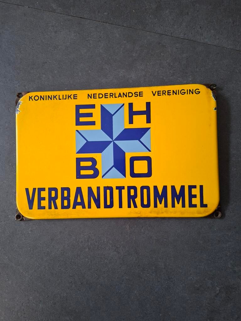 Ehbo emaille bord, Ophalen of Verzenden, Reclamebord