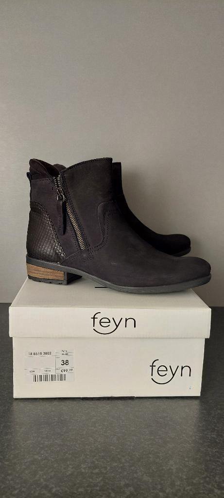 Feyn enkellaarsjes (maat 38), Feyn, Zwart, Lage of Enkellaarzen, Nieuw
