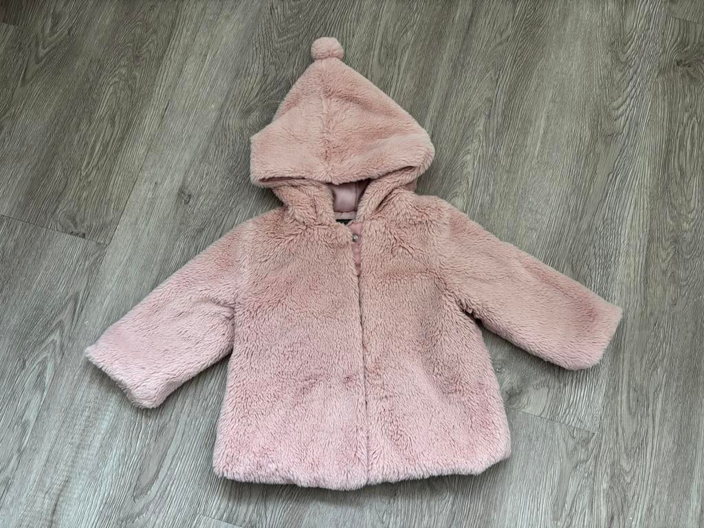 Roze jas maat 80, nette staat met schattige puntmuts, Ophalen of Verzenden, Zo goed als nieuw, Meisje, Jasje