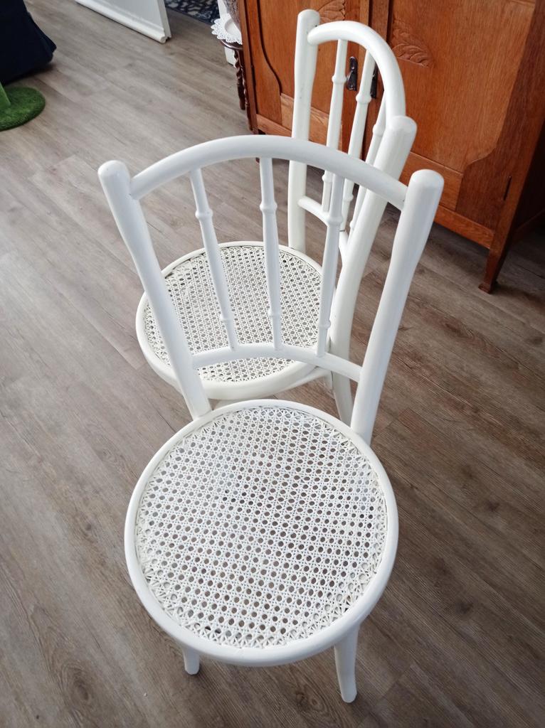 Thonet stoel, Ophalen, Gebruikt, Wit, Twee