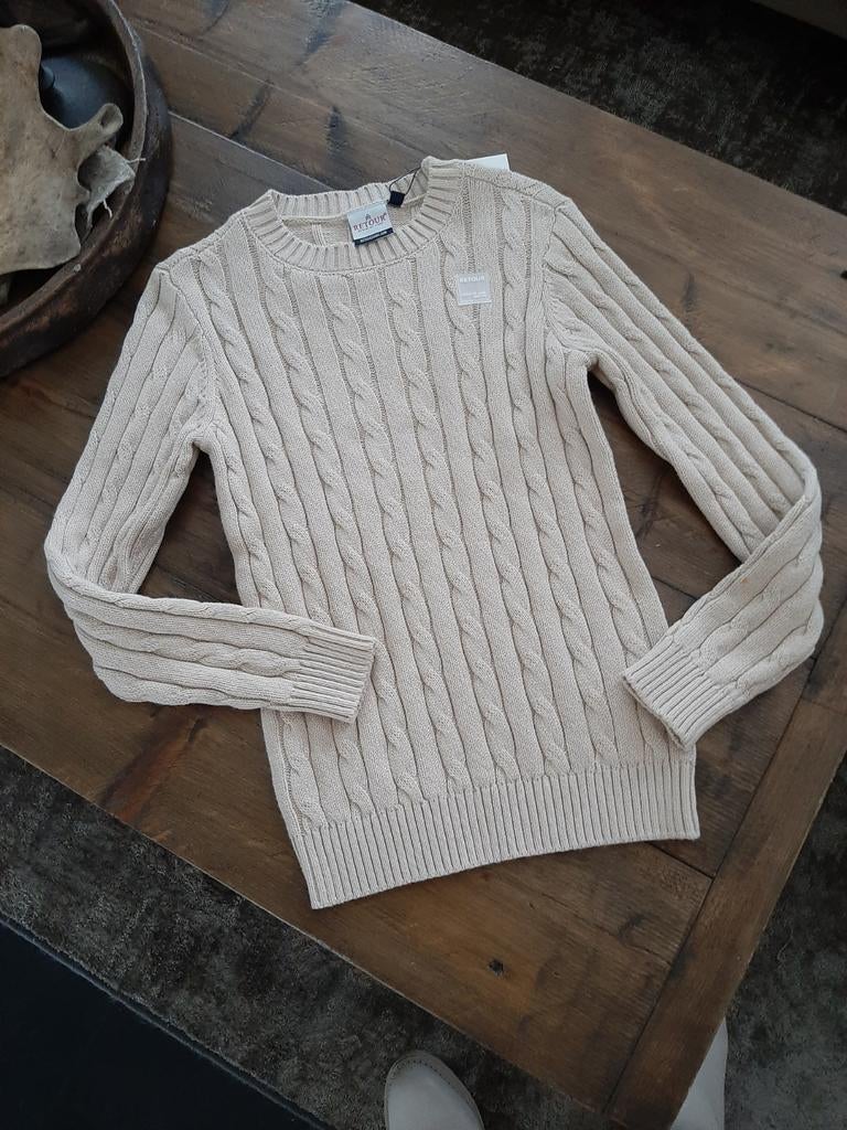 Zandkleur  nieuwe jongens kabeltrui 140, Ophalen of Verzenden, Nieuw, Maat 34 (XS) of kleiner, Beige