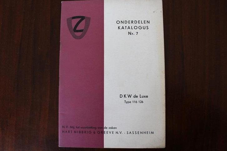DKW Typ 116 126 de Luxe bromfiets onderdelen boekje, Fietsen en Brommers, Handleidingen en Instructieboekjes, Zo goed als nieuw