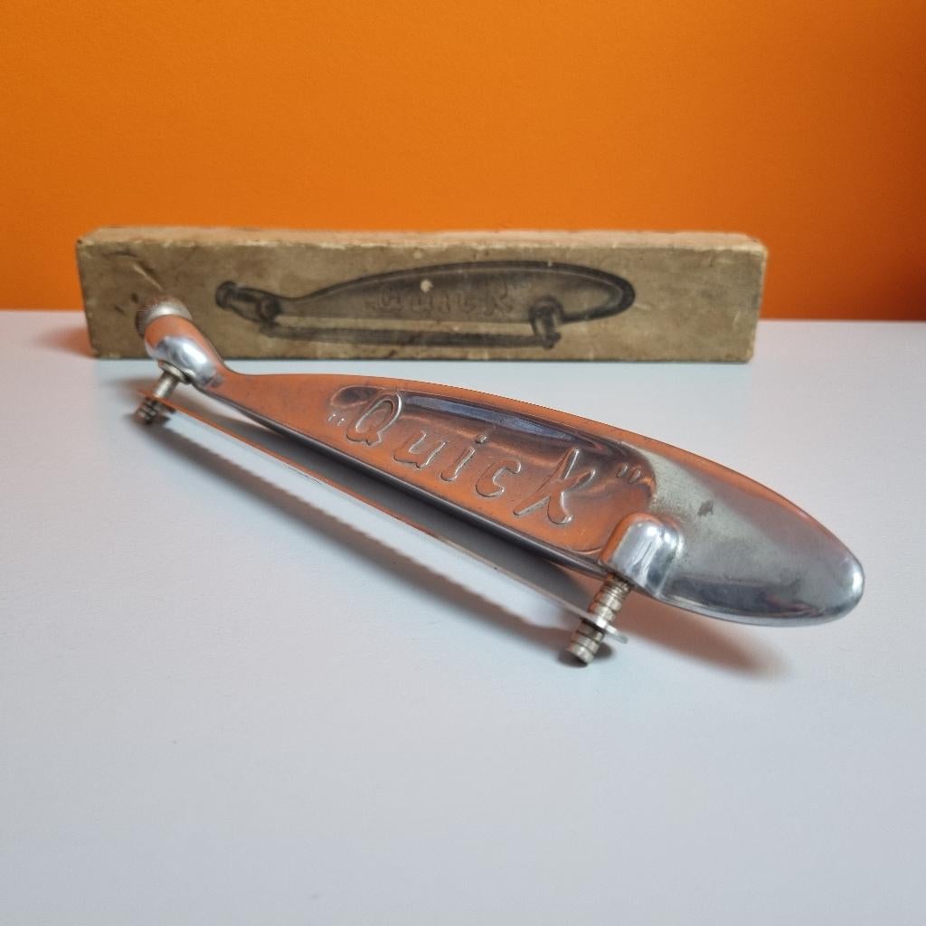vintage aluminium ''Quick'' broodsnijder in origineel doosje, Ophalen of Verzenden