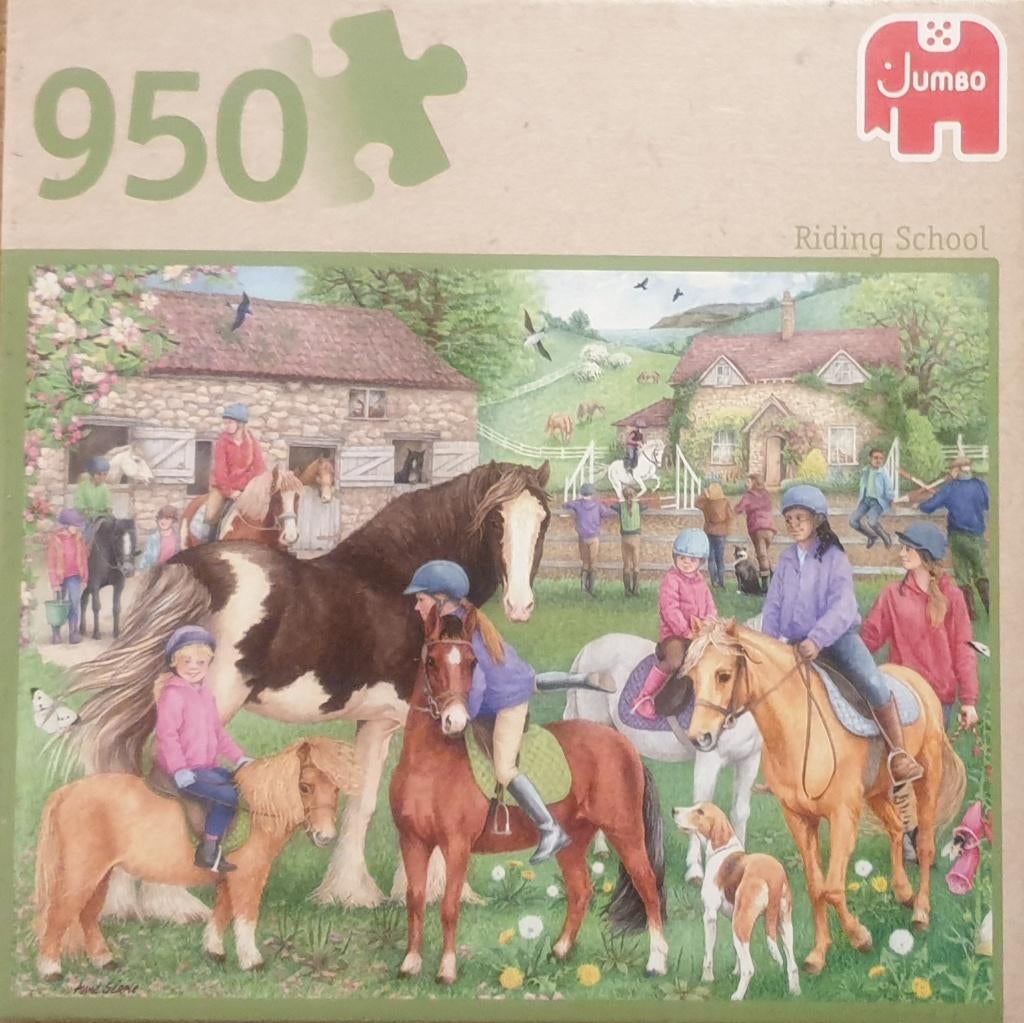 Jumbo puzzel Riding School 950 pc. Zgan, Ophalen of Verzenden, 500 t/m 1500 stukjes, Zo goed als nieuw, Legpuzzel