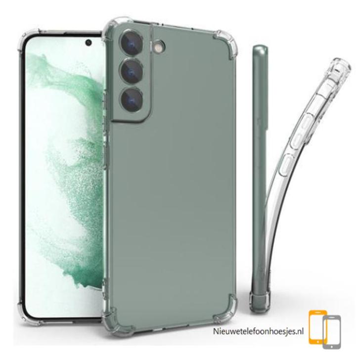 Samsung S22+ siliconen hoesje - Anti shock - Transparant, Telecommunicatie, Mobiele telefoons | Hoesjes en Frontjes | Samsung