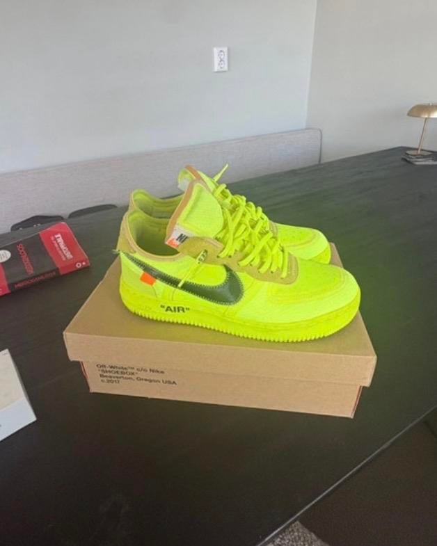 Nike Air Force 1 Low Off-White Volt Sneakers, Overige kleuren, Ophalen of Verzenden, Sneakers of Gympen, Zo goed als nieuw