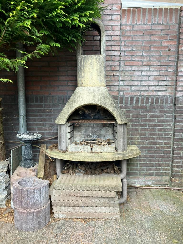 Tuinhaard / bbq steen, Tuin en Terras, Ophalen, Zo goed als nieuw