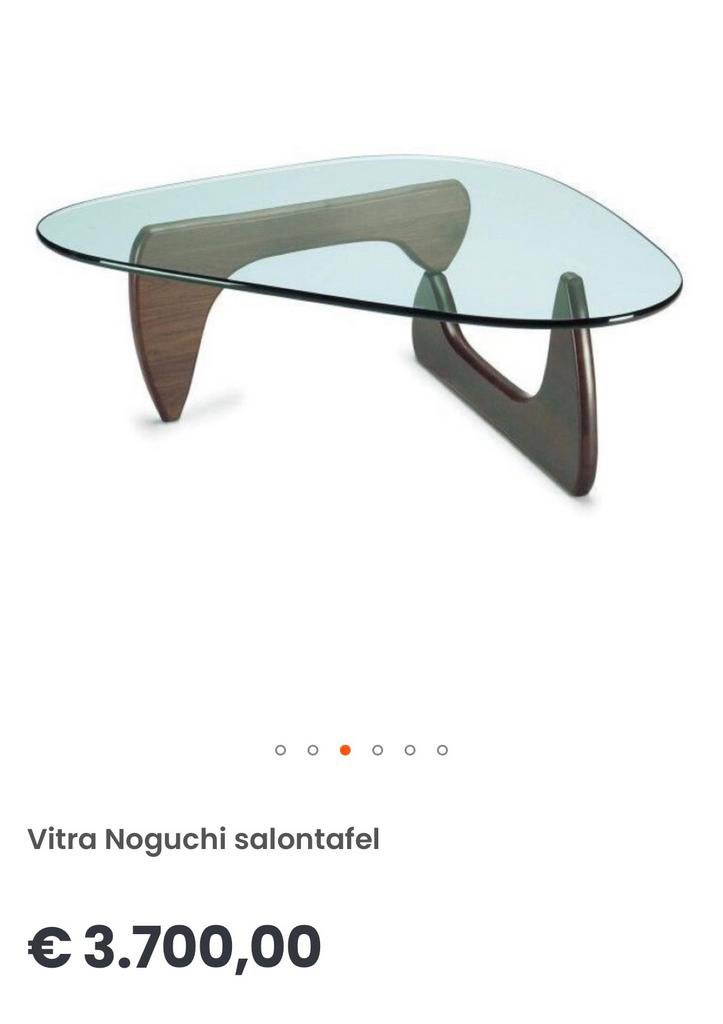 Noguchi stijl salontafel – Luxe design look | Glas & hout, Ophalen, 100 tot 150 cm, 50 tot 100 cm, Minder dan 50 cm