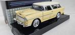 Chevrolet Bel Air Nomad 1955 Geel-Wit 1:24, Ophalen of Verzenden, Nieuw, Auto, Motormax