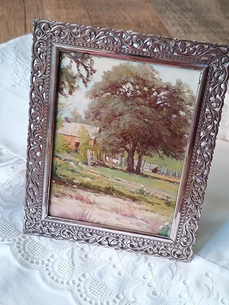 Prachtig verzilverd fotolijstje - Gemerkt  HH90 - Hooijkaas, Ophalen of Verzenden