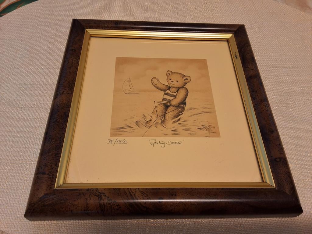 Ingelijste Teddybeer print van Sue Willis - 38/1850, Antiek en Kunst, Ophalen of Verzenden