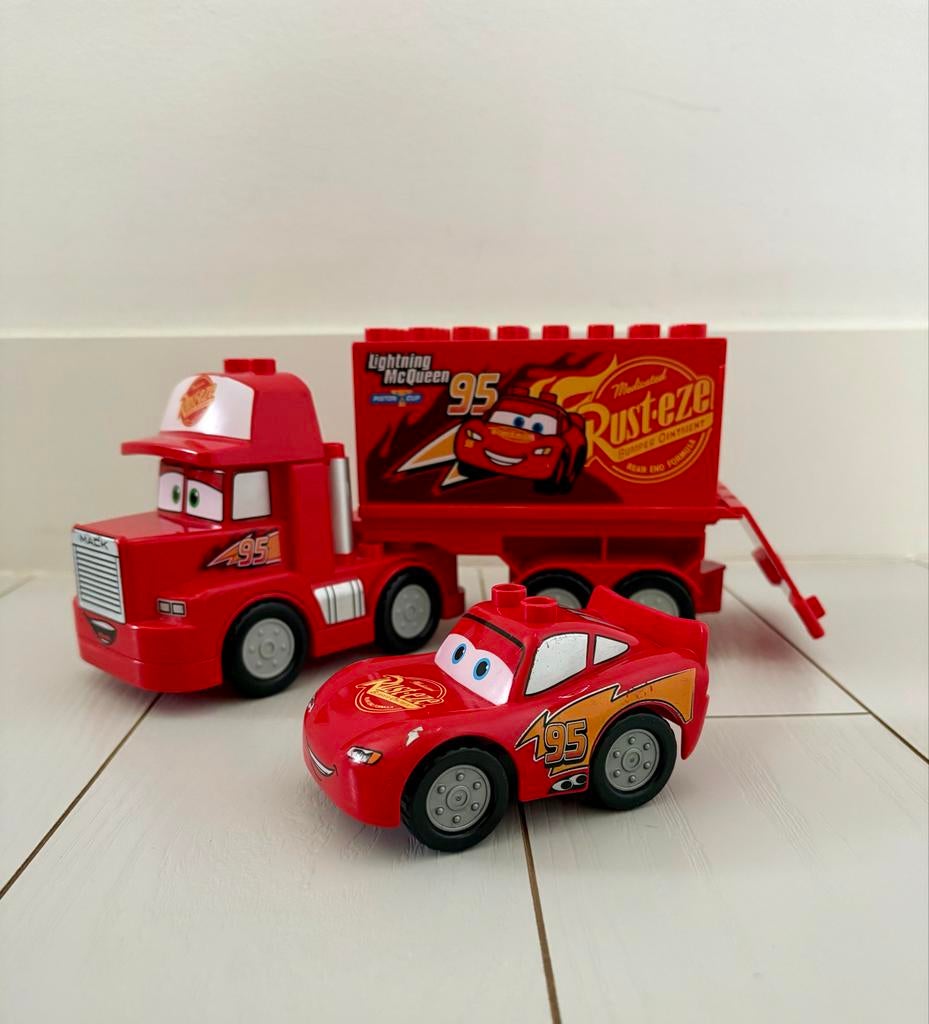 Duplo - Disney Cars “Mack de Truck & Bliksem McQueen”, Ophalen of Verzenden, Gebruikt, Duplo, Disney