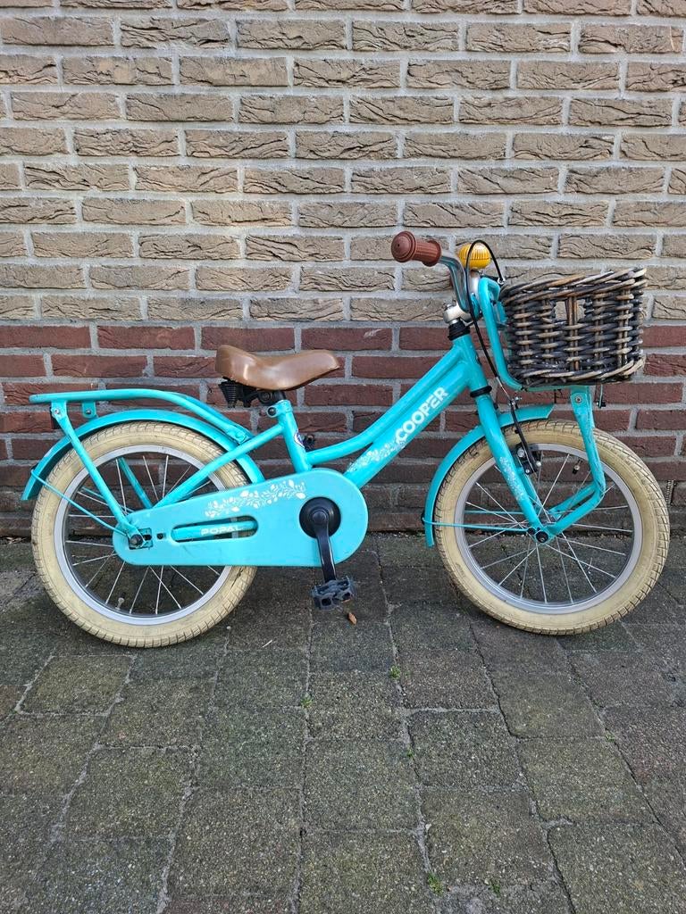 Popal meisjesfiets met mand 16 inch mintgroen, Ophalen, Gebruikt, 16 tot 20 inch, Popal