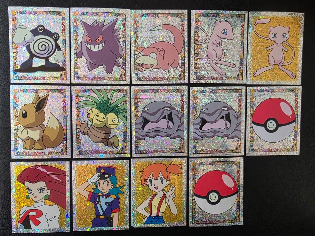 Pokemon Merlin stickers Prism, Ophalen of Verzenden, Gebruikt, Meerdere kaarten, Foil