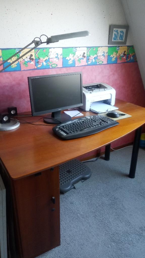 Bureau, 90 cm, Gebruikt, Hout, Bruin