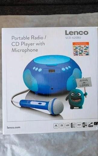 Lenco SCD-620BU Portable Radio/CD-speler met microfoon, Ophalen of Verzenden, Nieuw, Radio, Met cd-speler