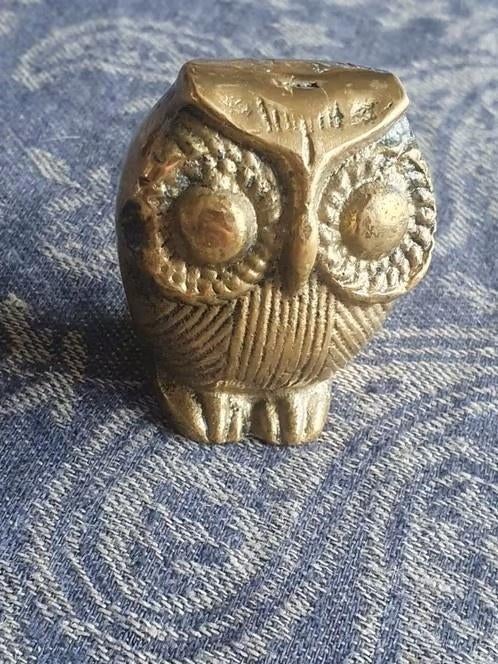 Beeldje massief messing uil, Antiek en Kunst, Ophalen