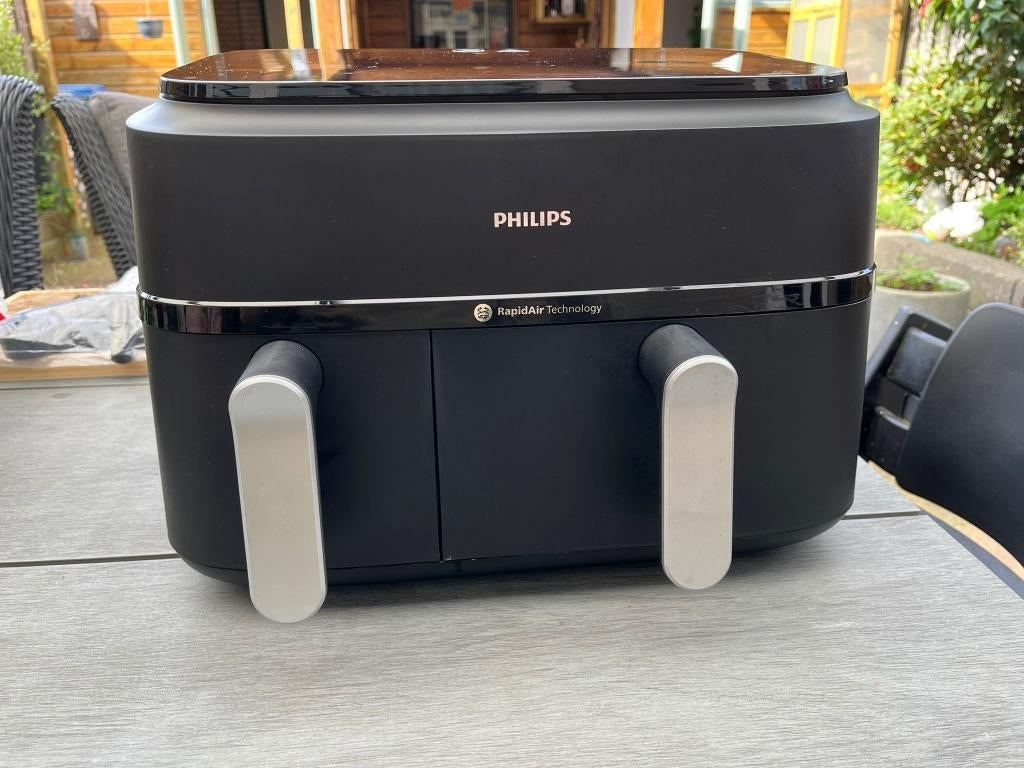 Philips Airfryer 3000 Series Dual (2 manden), XXL, 9L, Witgoed en Apparatuur, Airfryers, Ophalen, Zo goed als nieuw, Airfryer XXL