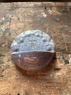Vintage Keramieken Wijwaterbakje met Kruis - Handgemaakt, Antiek en Kunst, Antiek | Keramiek en Aardewerk, Ophalen of Verzenden