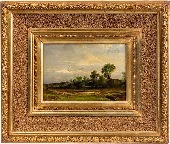 OLIEVERFSCHILDERIJ CORNELIS JOHANNES DE VOGEL - Landschap, Antiek en Kunst, Kunst | Schilderijen | Klassiek, Ophalen of Verzenden