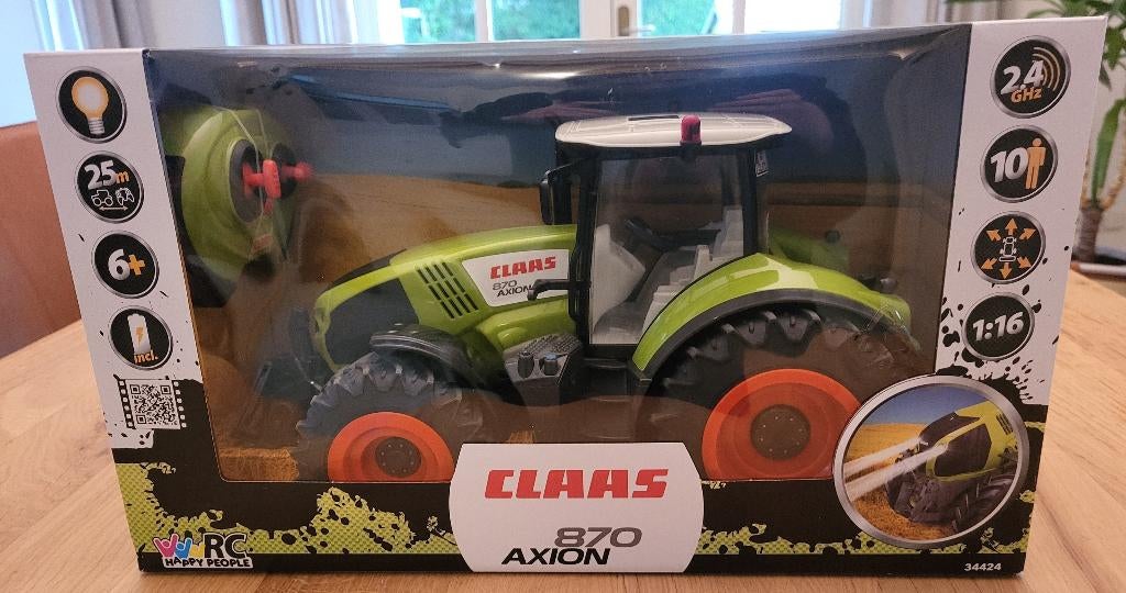 Nieuw! Happy People Tractor, bestuurbaar, Claas Axion, 1:16, Ophalen of Verzenden, Nieuw, Afstandsbediening