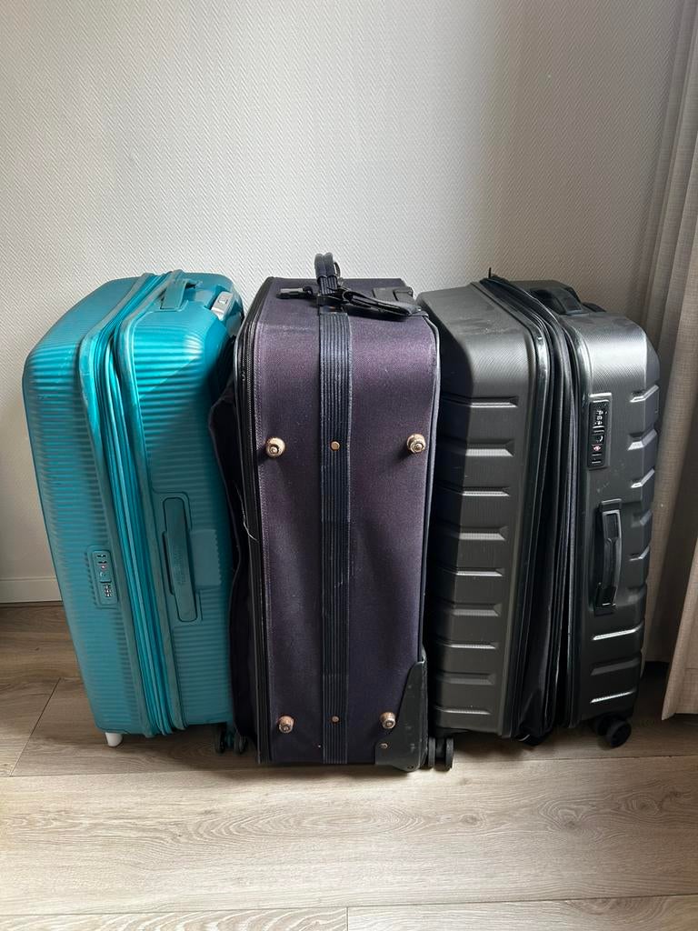 3 grote koffers, Sieraden, Tassen en Uiterlijk, Koffers, Ophalen, Zo goed als nieuw, Hard kunststof, 70 cm of meer