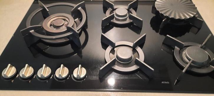 Atag 5 pits gasstel, Witgoed en Apparatuur, Kookplaten, Gebruikt, Inbouw, Gas, 5 kookzones of meer, Ophalen of Verzenden