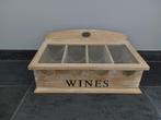 Riverdale Wijnkist met glazen deksel, Ophalen of Verzenden, Zo goed als nieuw, Minder dan 5 flessen, Minder dan 50 cm
