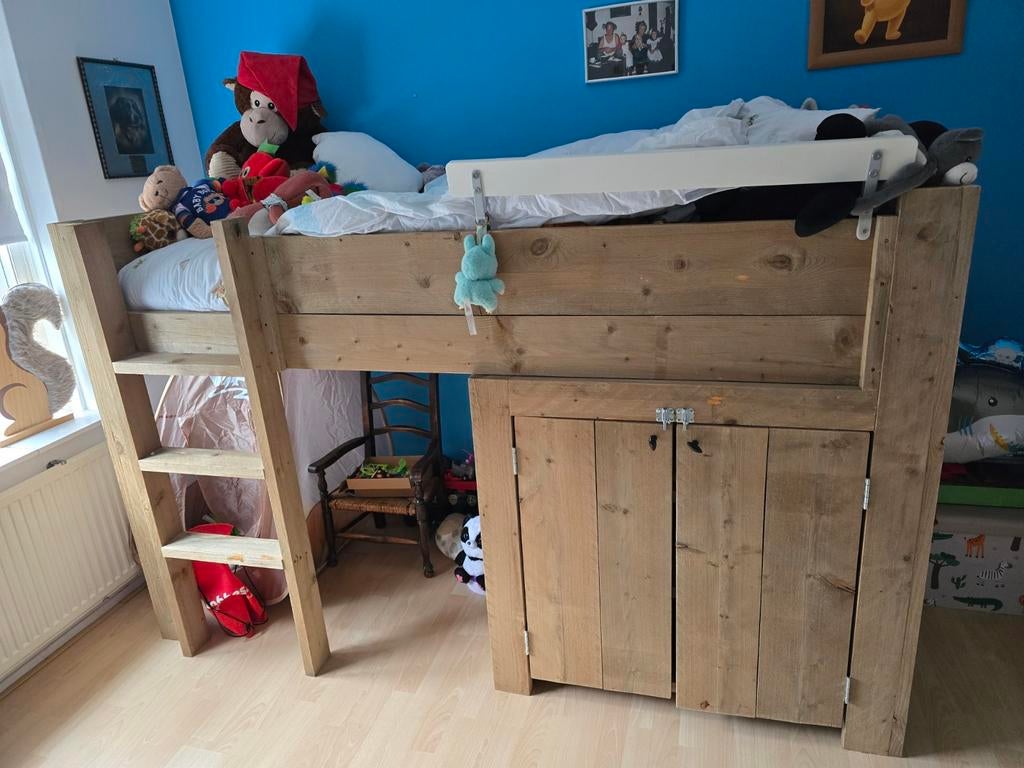 Mooi stijgerhouten hoogslaper, Kinderen en Baby's, Ophalen, Gebruikt, Hoogslaper