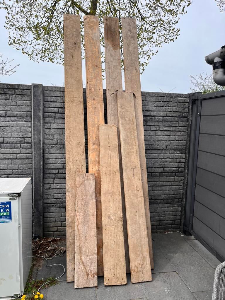 Steigerhouten planken – 7 stuks (in één koop), Ophalen, Zo goed als nieuw, 250 cm of meer, Planken