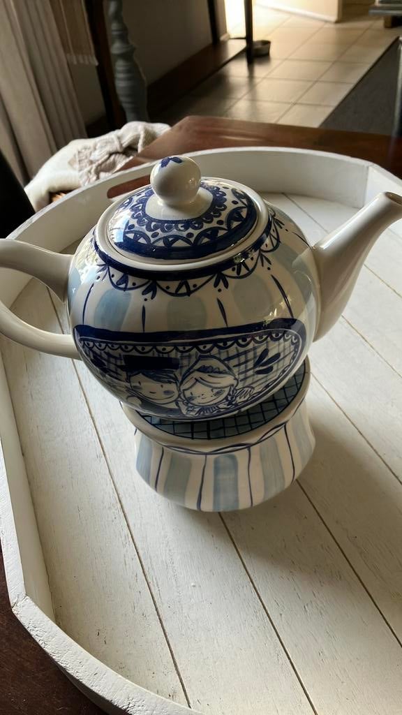 blond Amsterdam delft blond theepot met rechaud, Huis en Inrichting, Keuken | Servies, Ophalen, Blond Amsterdam, Overige typen