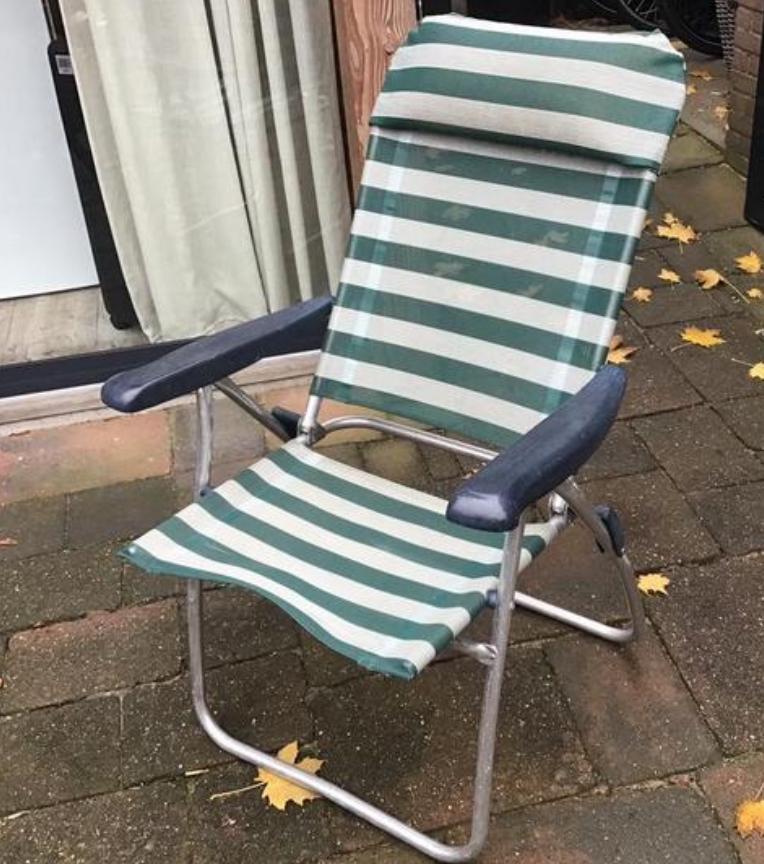 4 Crespo lichtgewicht campingstoelen, Ophalen, Gebruikt