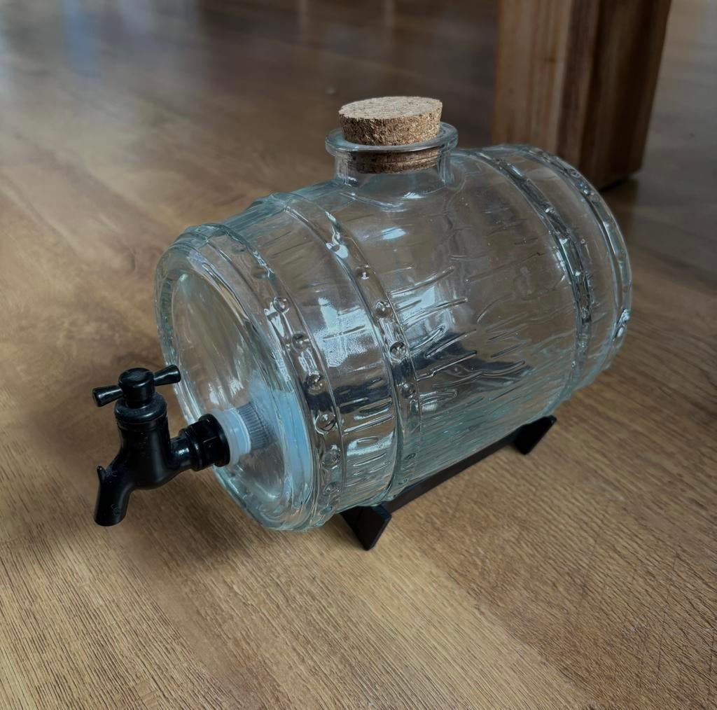 Wijnvat karaf met kraantje, Ophalen, Zo goed als nieuw, Glas, Overige stijlen