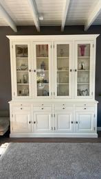 Hoge Vitrinekast 2 delig, Ophalen, Met deur(en), Zo goed als nieuw, 200 cm of meer